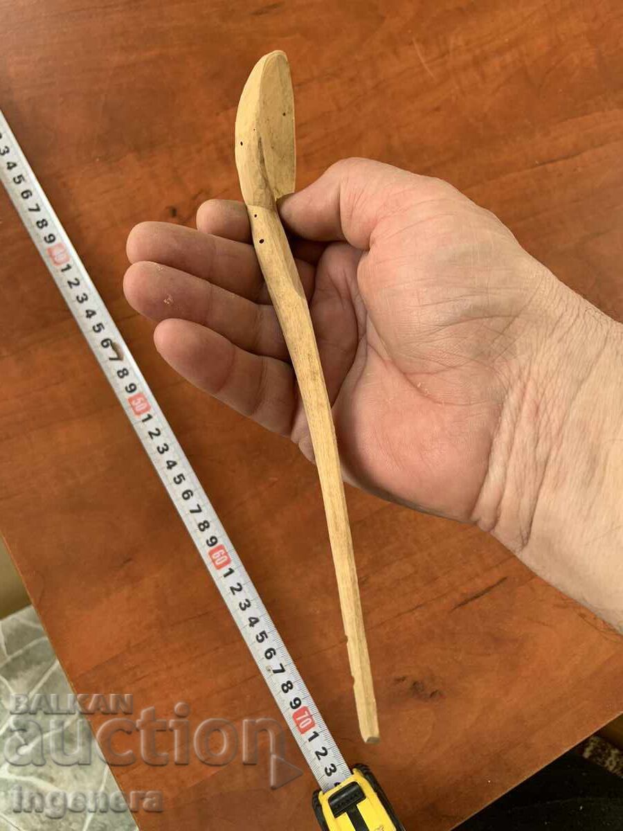 Аукцион ЛЪЖИЦА ДЪРВЕНА СТАРИННА РЪЧНО ДЯЛАНА