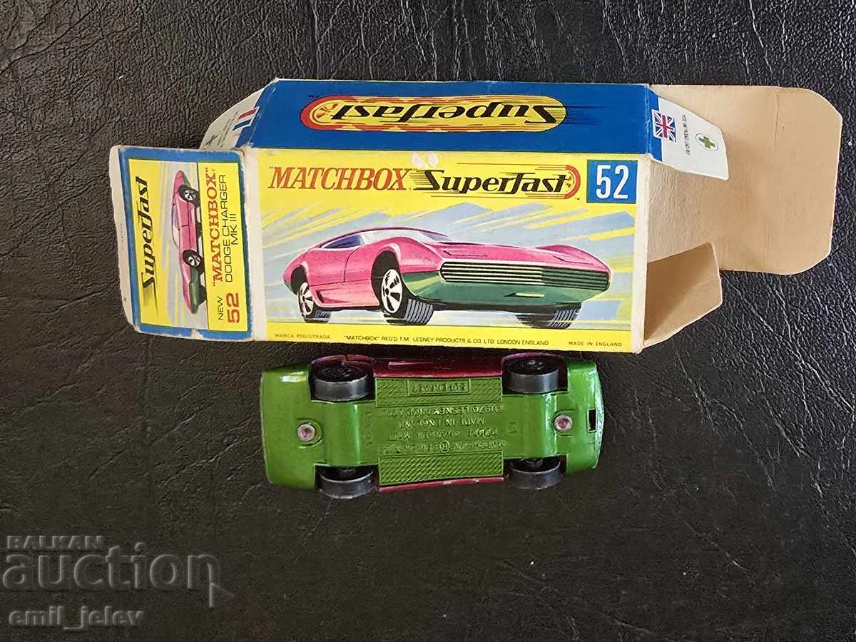Παράδοση LESNEY MATCHBOX-52A Dodge Charger 1970 με αυθεντικό κουτί
