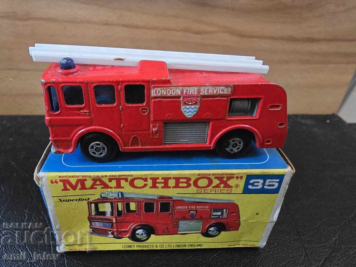 LESNEY MATCHBOX - 35A Merryweather Fire Engine 1970 original box LESNEY MATCHBOX - 35A Merryweather Fire Engine 1970 original box