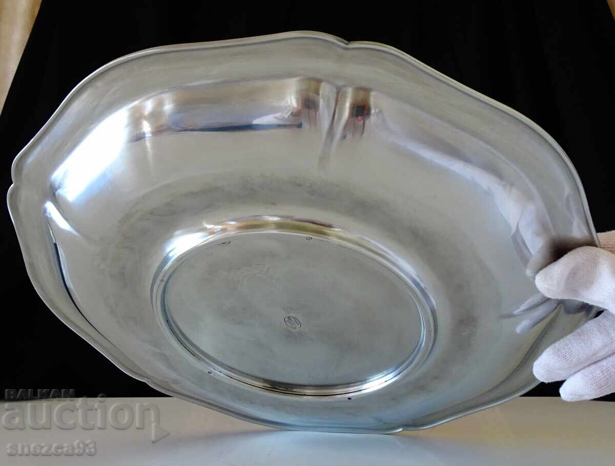 Platou de cositor 32 cm, panou, nuntă de cositor - 5