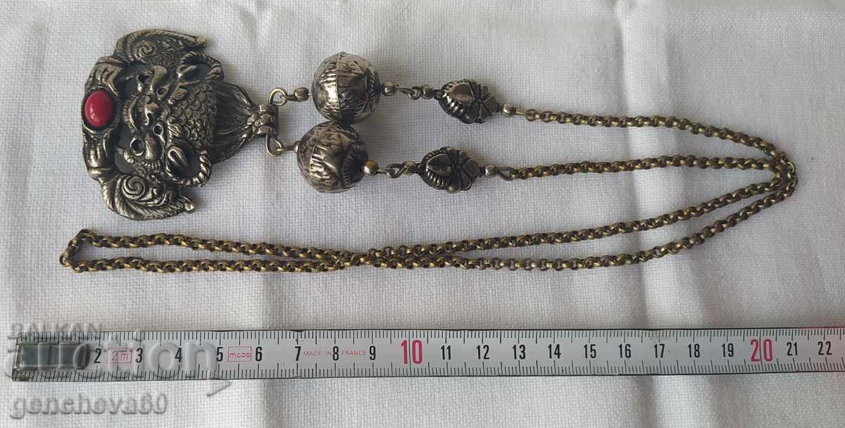 Αντίκα Νεπαλέζικο κολιέ με μενταγιόν Δράκος - 5