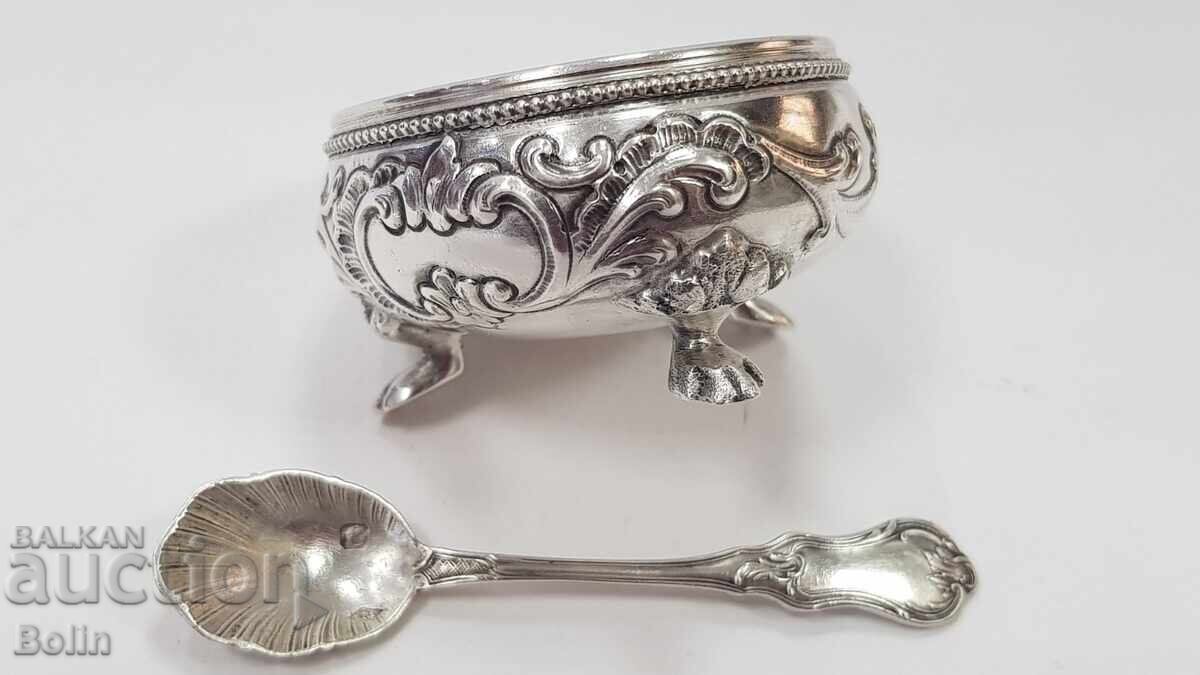 Изящна сребърна солничка, хайверник NEO ROCOCO 19 в. с цена 260.00 лв. | € 132.94 Изящна сребърна солничка, хайверник NEO ROCOCO 19 в. с цена 260.00 лв. | € 132.94