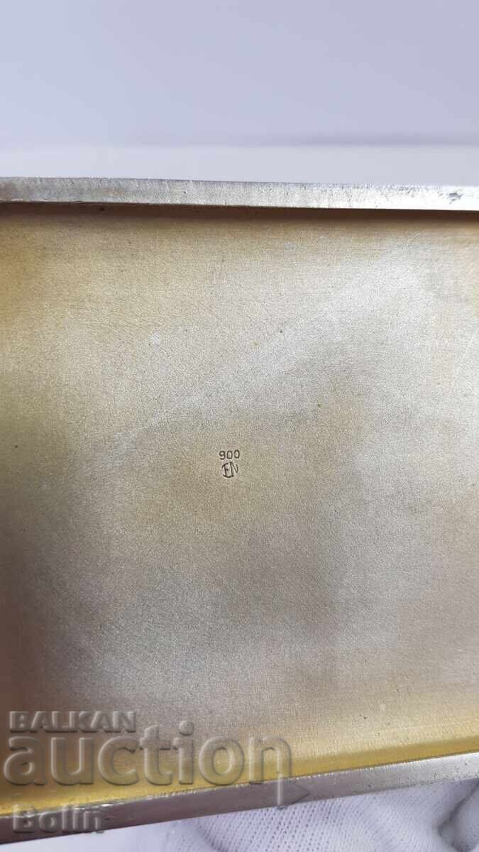 Rare silver snuffbox with painted enamel - dogs - 5 Rare silver snuffbox with painted enamel - dogs - 5