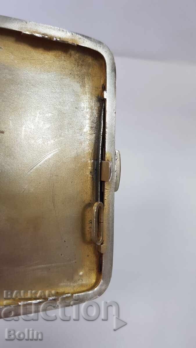 Rare silver snuffbox with painted enamel - dogs - 6 Rare silver snuffbox with painted enamel - dogs - 6