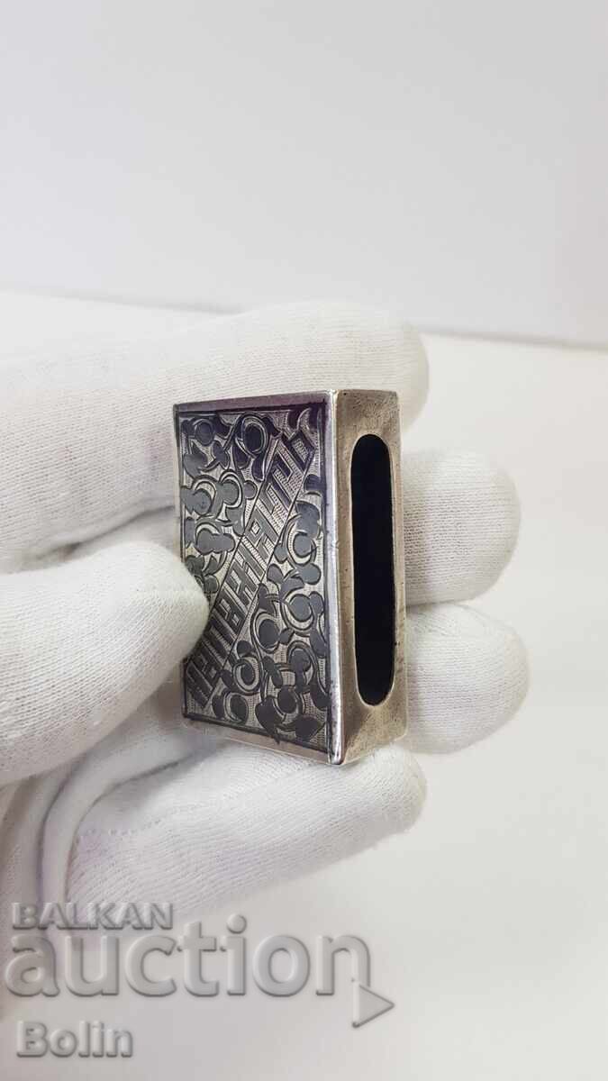 Russian Imperial Silver Matchbox with Niello 84 pr. In Memory - 7