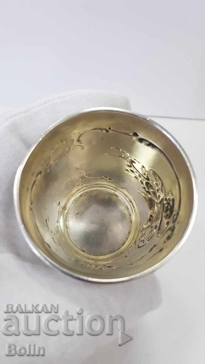 Delivery of Rare collectible silver cup with angel, cherub 19th century