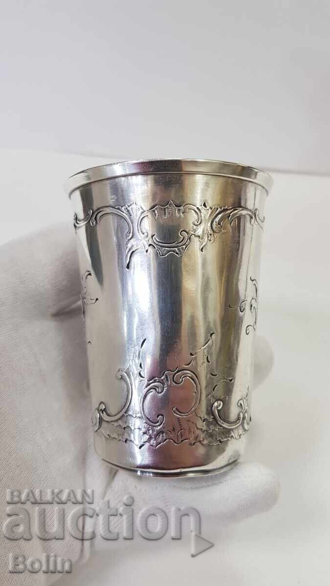 Rare collectible silver cup with angel, cherub 19th century - 5