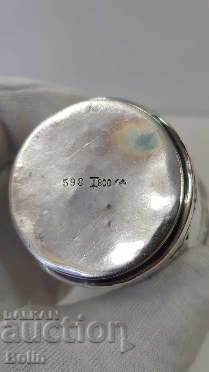 Rare collectible silver cup with angel, cherub 19th century - 6