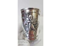 Σπάνιο συλλεκτικό ασημένιο φλιτζάνι με άγγελο, αγγελάκι 19ου αιώνα