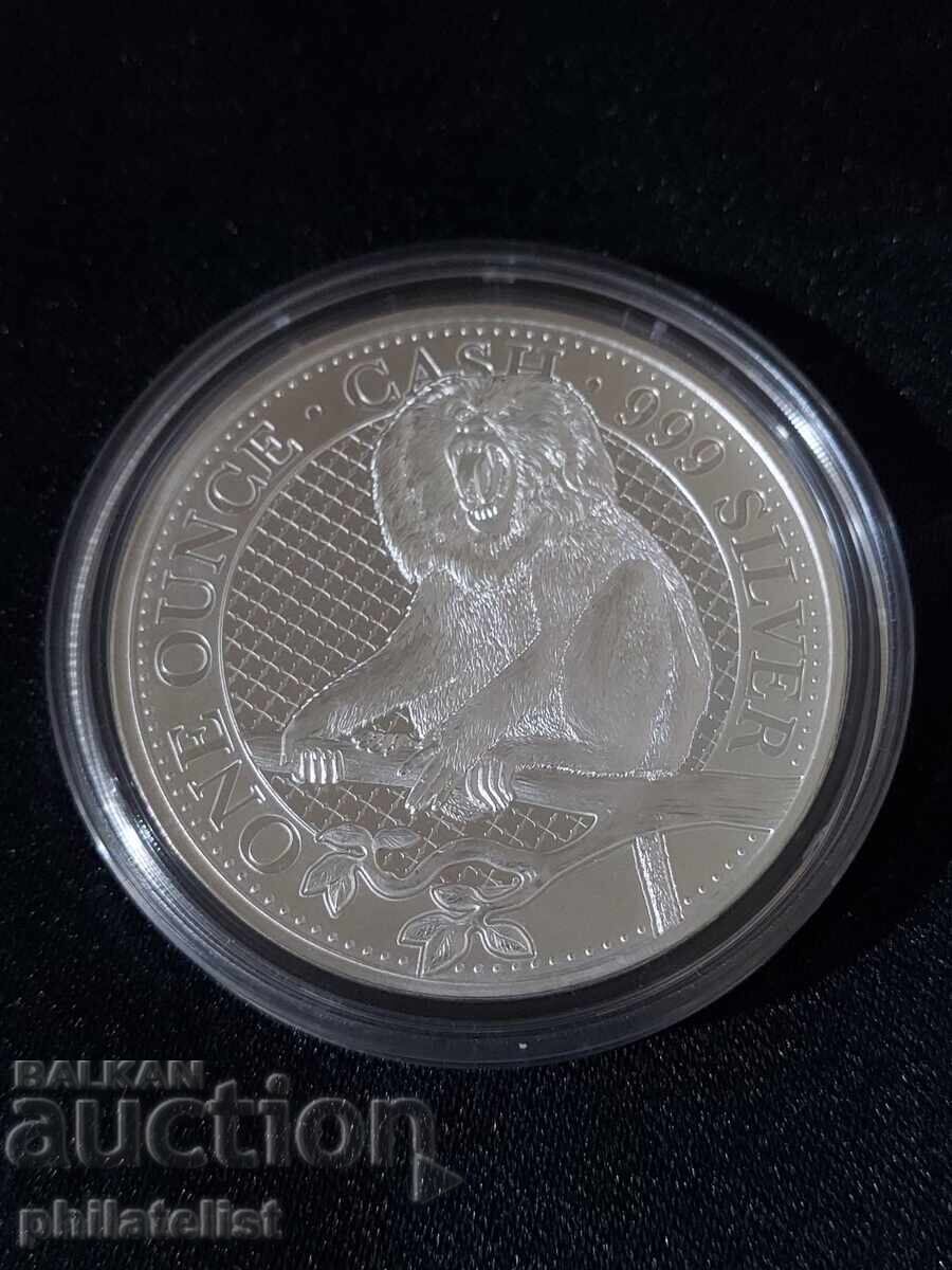 Σεντ Έλενα 2023 – Γκριβέστ μακάκος, μαϊμού, 1 OZ ασήμι BU Σεντ Έλενα 2023 – Γκριβέστ μακάκος, μαϊμού, 1 OZ ασήμι BU