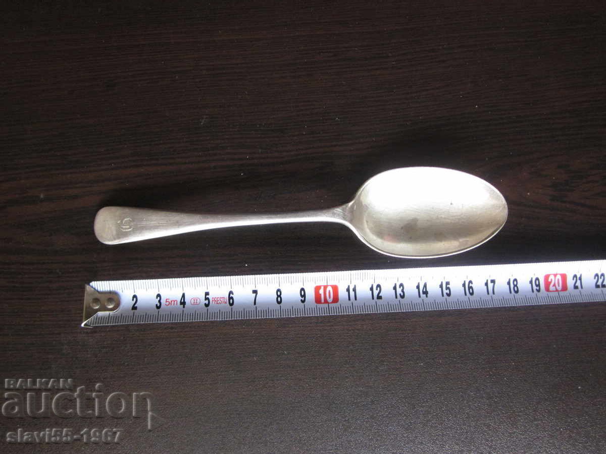 OLD SILVER-PLATED SPOON WITH MARKINGS AND MONOGRAM BZC!!! - 7