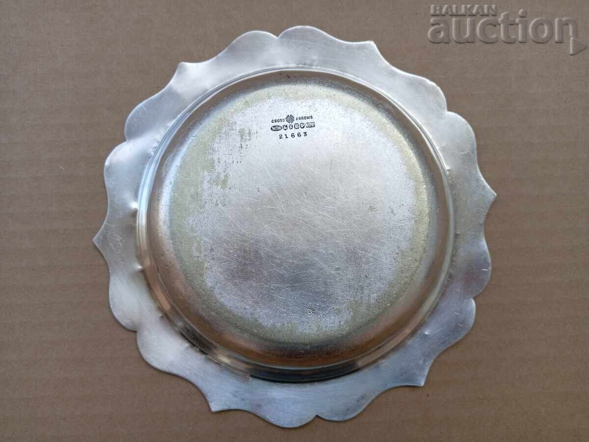 Ασημένιο πιάτο αντίκα, βρετανική αποικιακή σαχάνι με τιμή 31.00 BGN | € 15.85