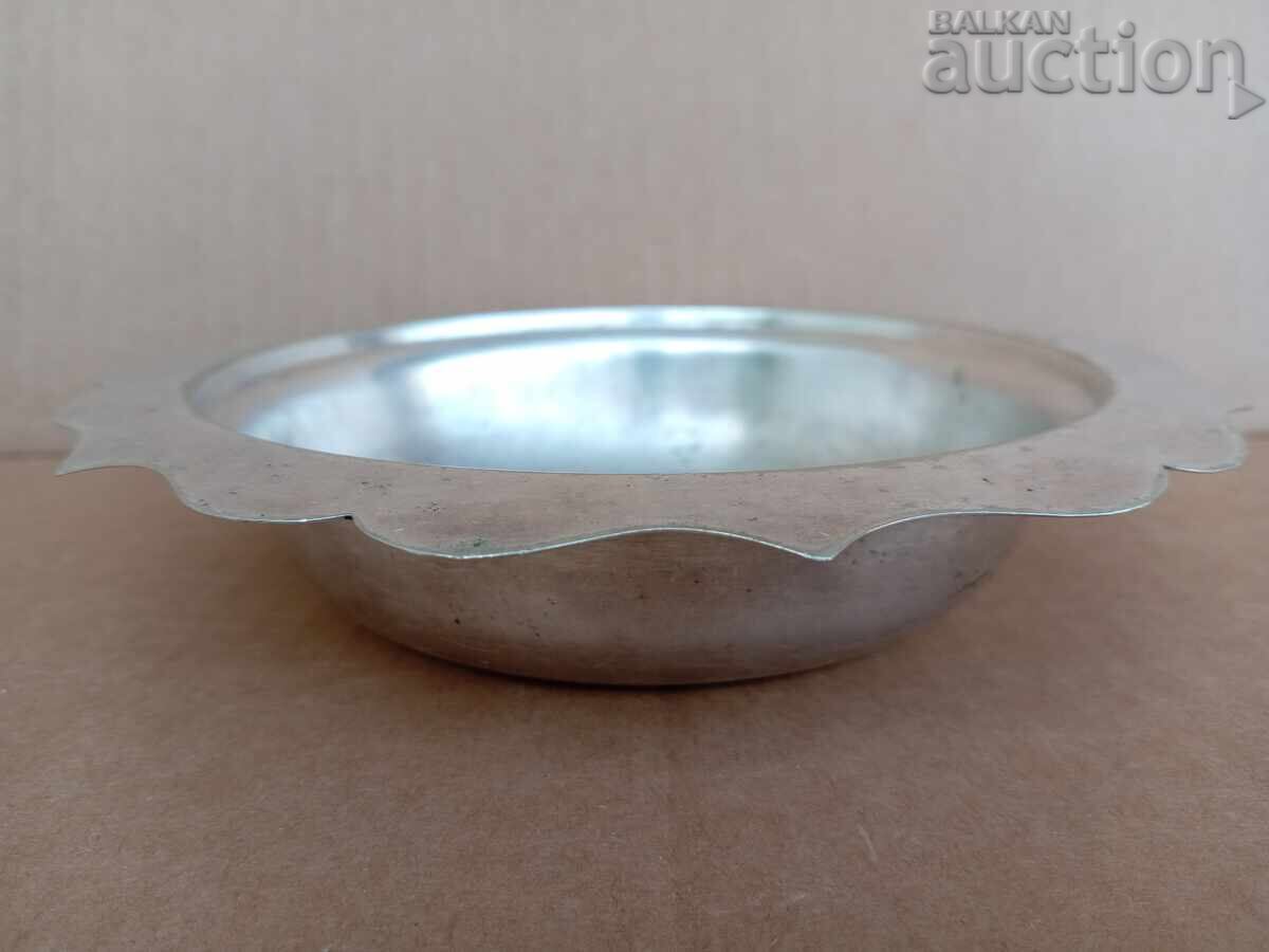 Ασημένιο πιάτο αντίκα, βρετανική αποικιακή σαχάνι - 5