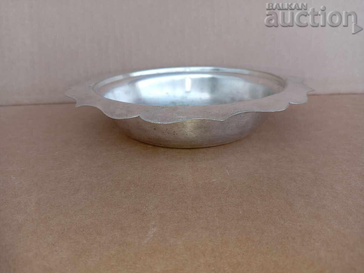 Ασημένιο πιάτο αντίκα, βρετανική αποικιακή σαχάνι - 7