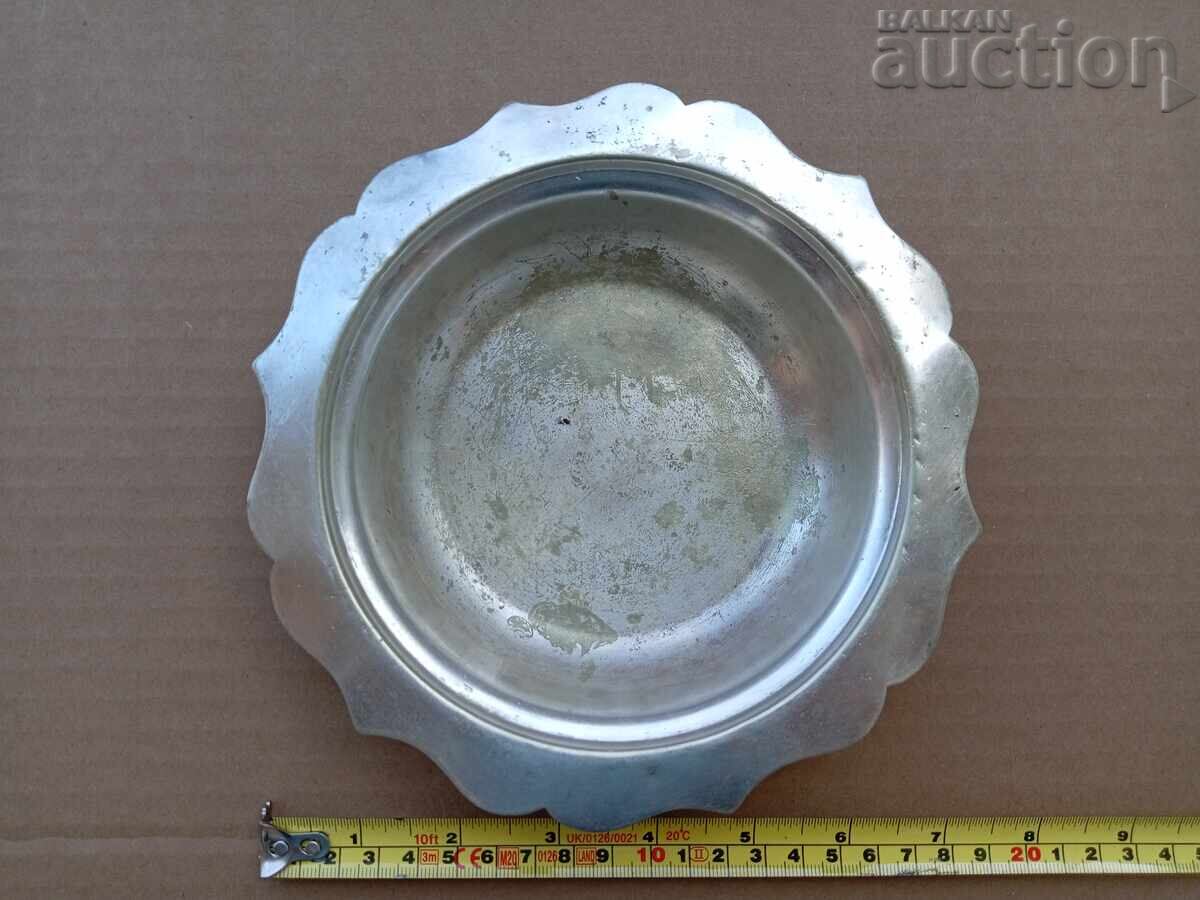 Ασημένιο πιάτο αντίκα, βρετανική αποικιακή σαχάνι