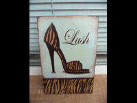 Plăcuță metalică modă Pantofi damă moderni leopard zebră piele