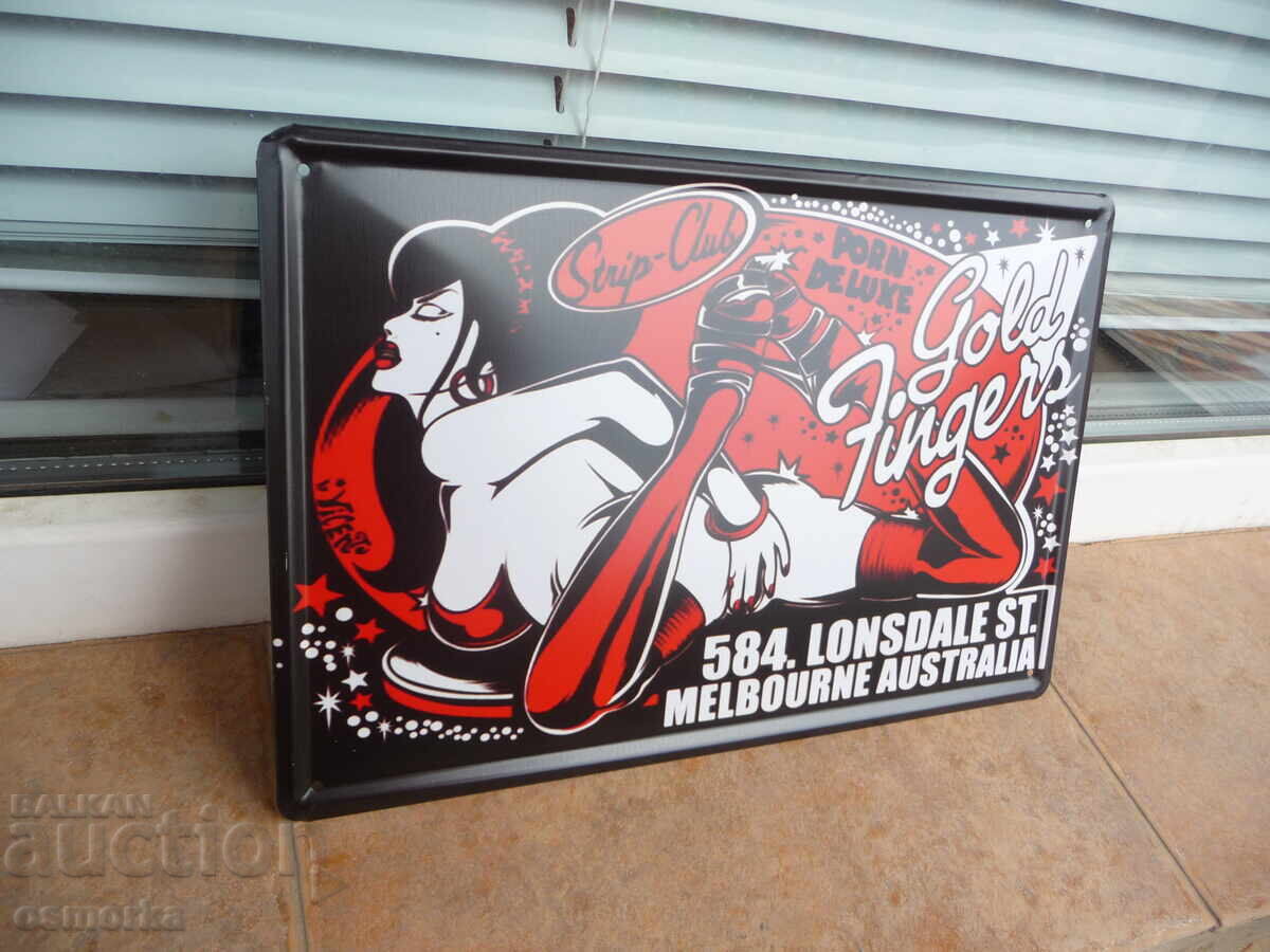 Μεταλλική πινακίδα ερωτικό στριπτίζ μπαρ χορός χρυσό δάχτυλο Gold με τιμή 18.00 BGN | € 9.20