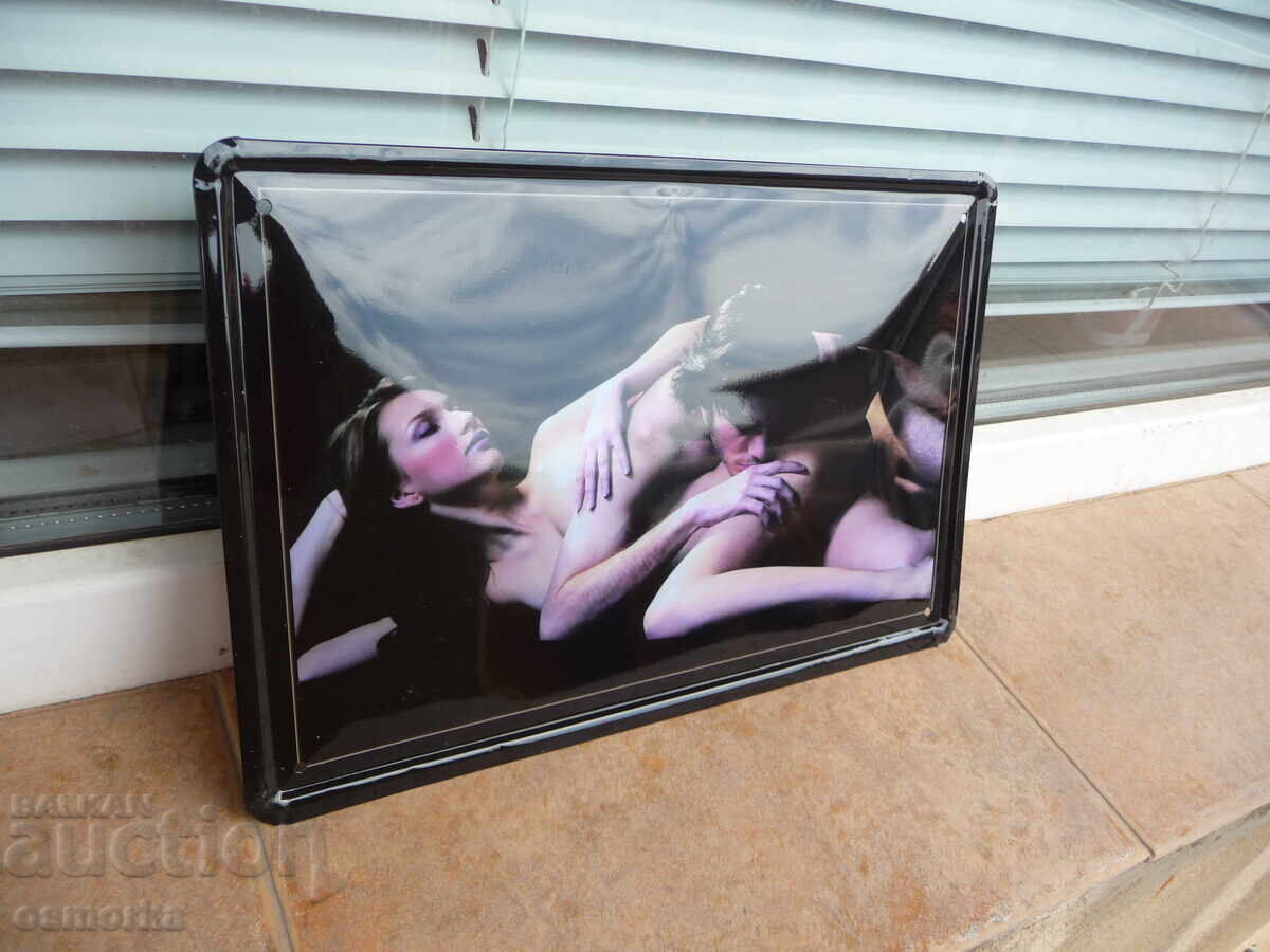 Metal sign erotica love man woman film naked kiss sex with price 18.00 BGN | € 9.20