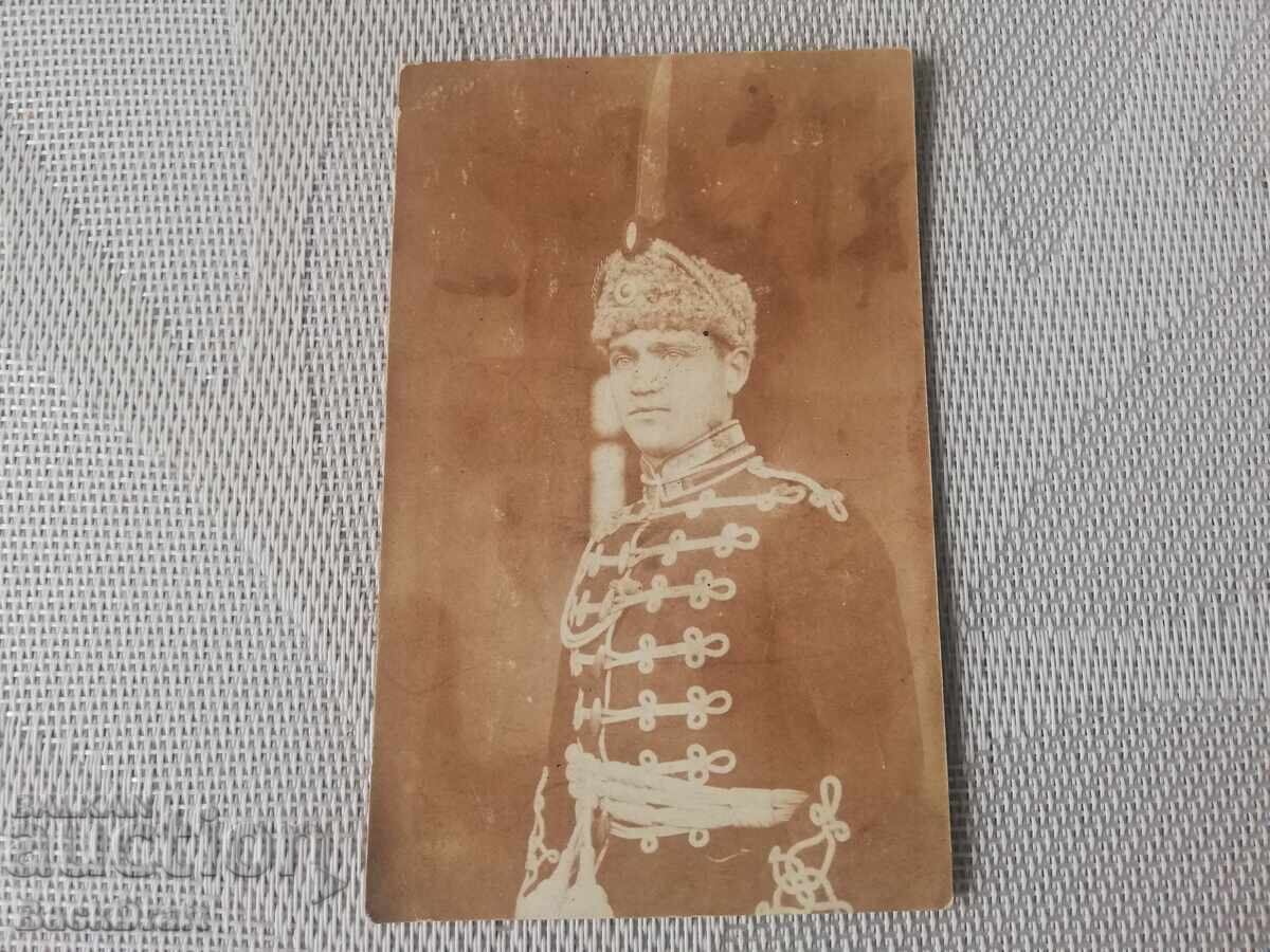 Рядка Стара Военна Снимка Царски Гвардеец с униформа