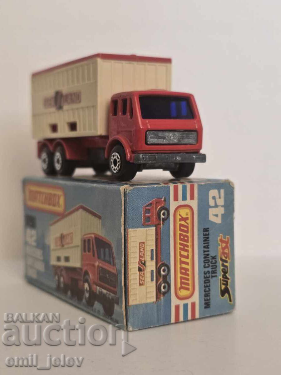 Auction  LESNEY MATCHBOX - 42C Mercedes Container Truck 1977 original box