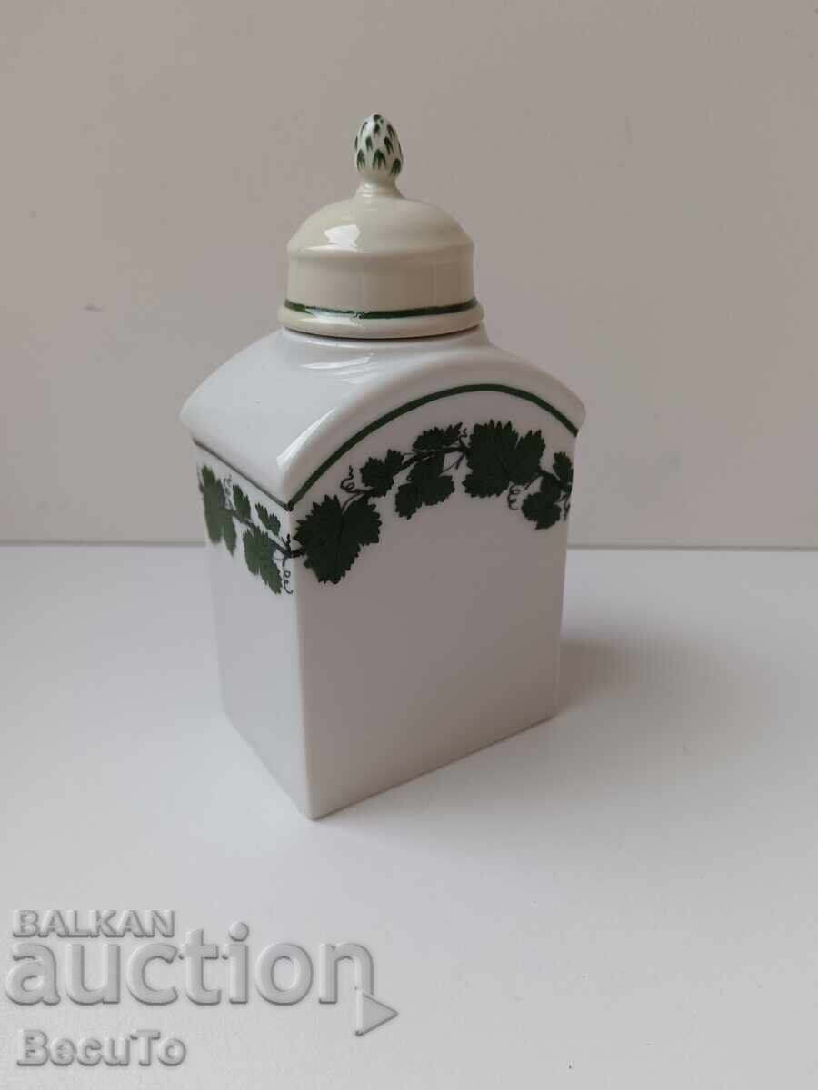Meissen porcelain jar/box for tea and spices, marked - 7