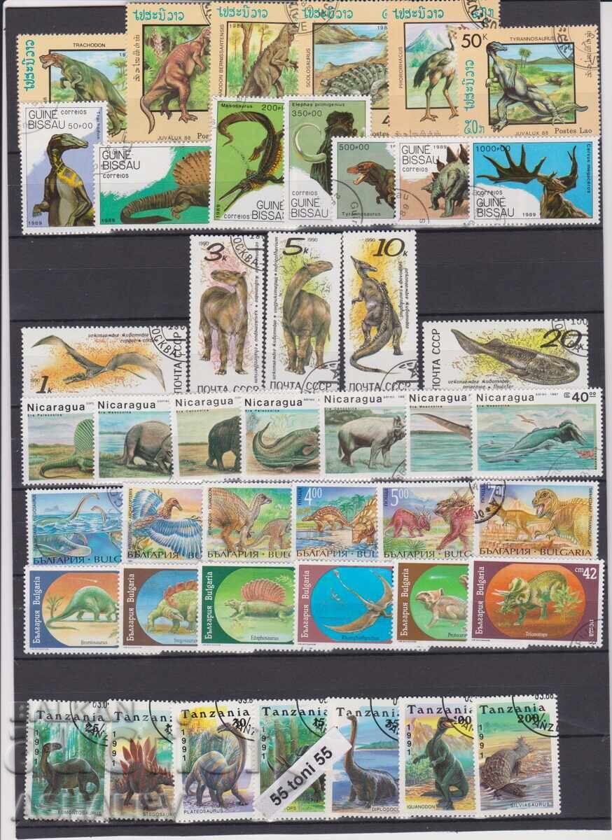 Lot of 7 editions of prehistoric animals - with stamp (O) Lot of 7 editions of prehistoric animals - with stamp (O)