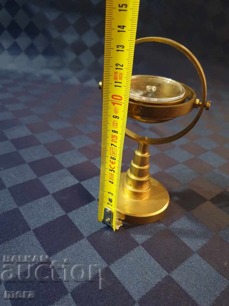 Auction  Small Ship's Bronze Gyrocompass - Souvenir
