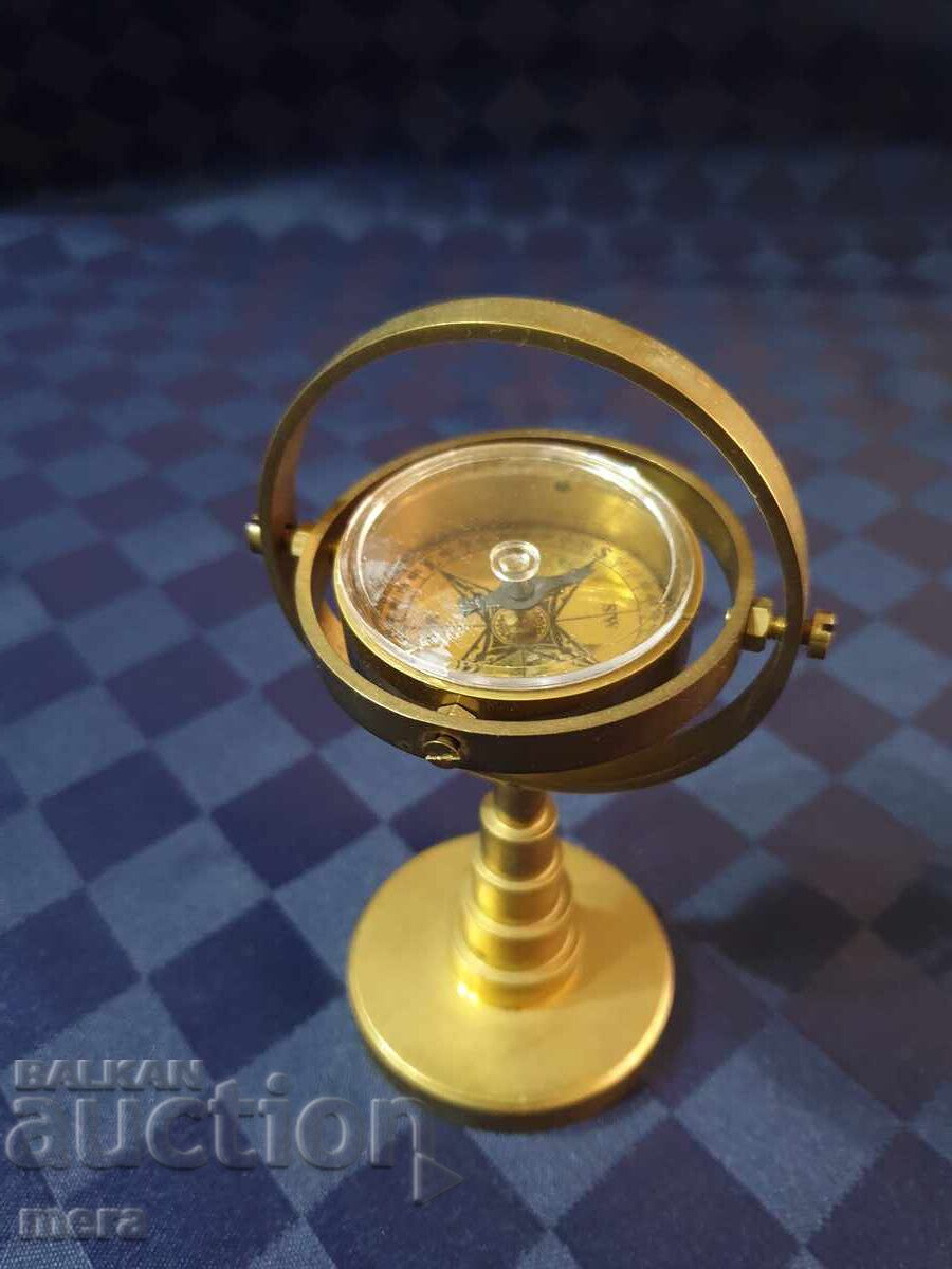 Small Ship's Bronze Gyrocompass - Souvenir