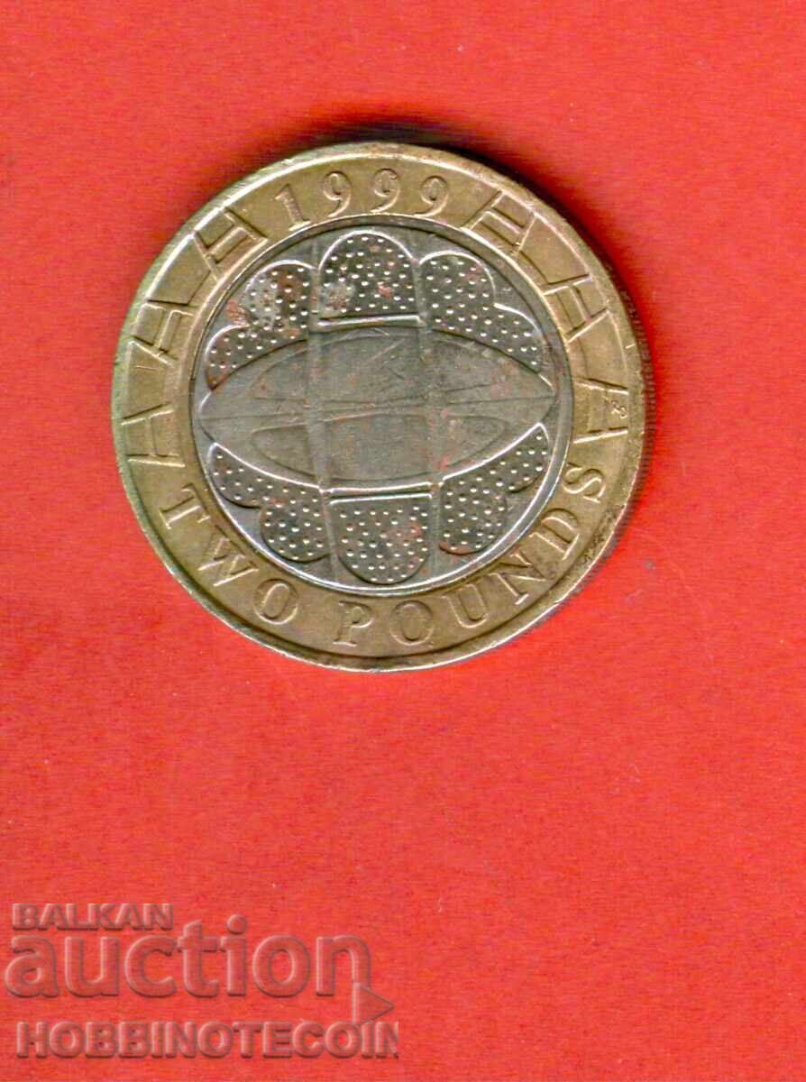 ENGLAND GREAT BRITAIN 2 £ issue 1999 BIMETALLIC