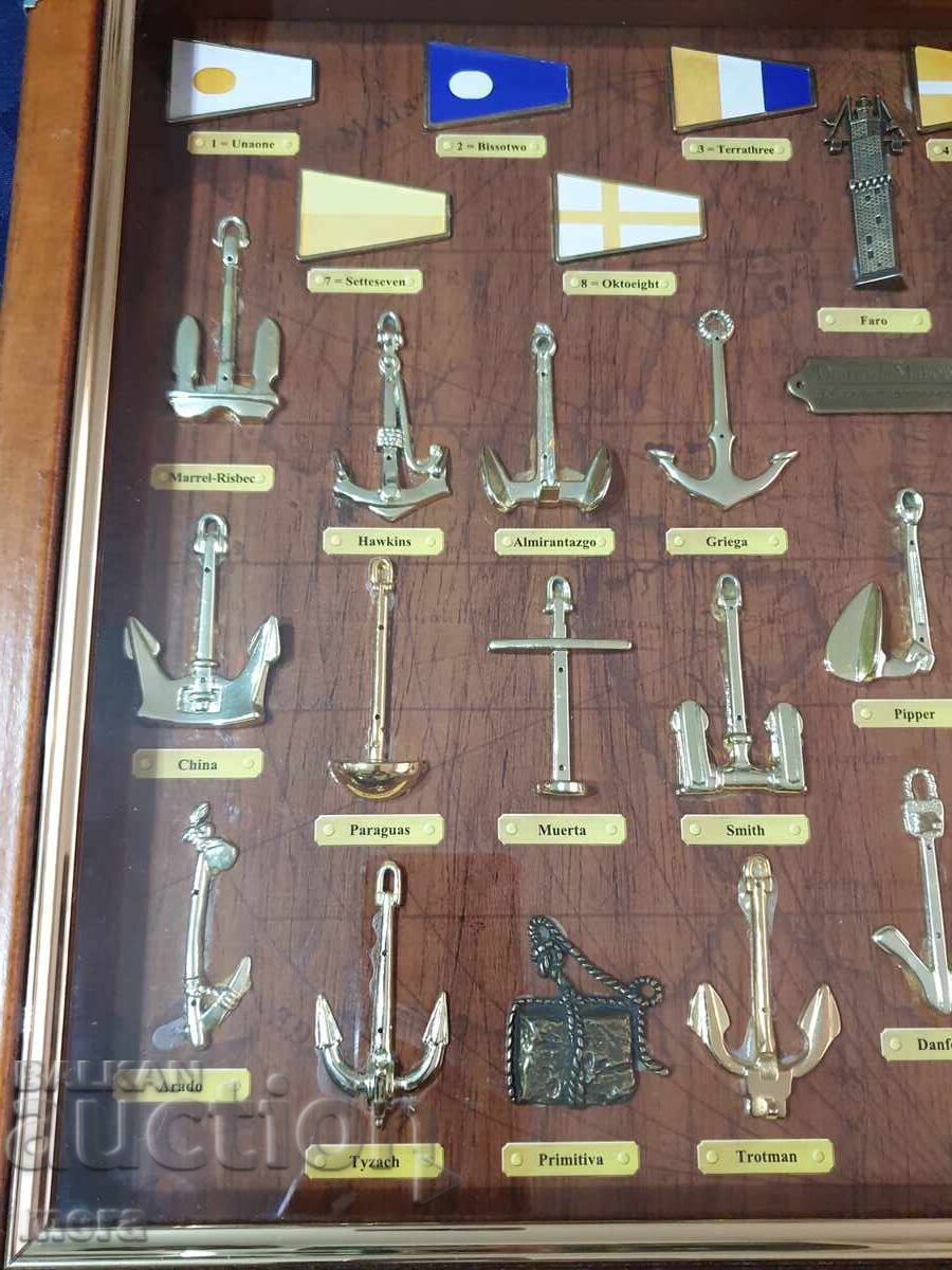 Panou marin cu diferite tipuri de ancore cu preț 80.00 BGN | € 40.90 Panou marin cu diferite tipuri de ancore cu preț 80.00 BGN | € 40.90