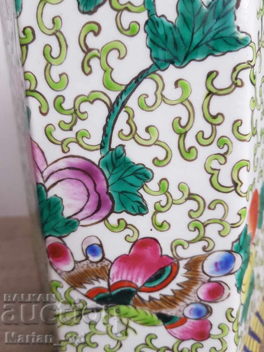 Old Chinese hand-painted vase, 30s - 5 Old Chinese hand-painted vase, 30s - 5