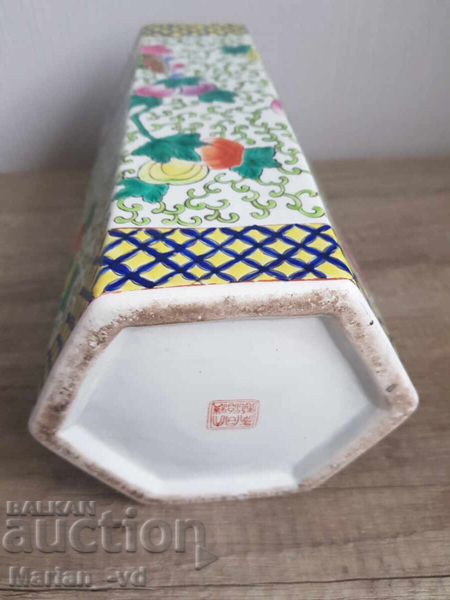 Old Chinese hand-painted vase, 30s - 6 Old Chinese hand-painted vase, 30s - 6