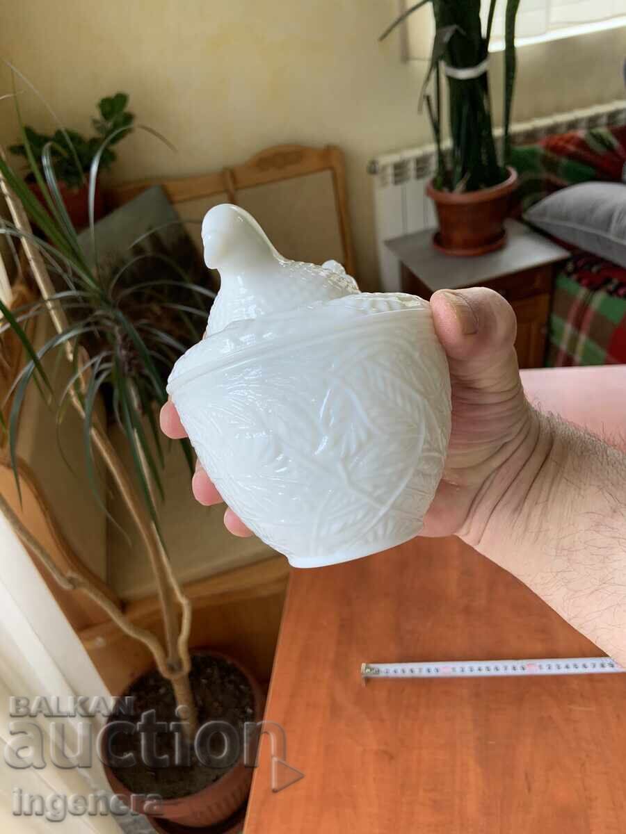 Livrarea ZAHARNIȚĂ STICLĂ ALB-LAPTE RELIEF ORNAMENTE ARTĂ DE MARCĂ