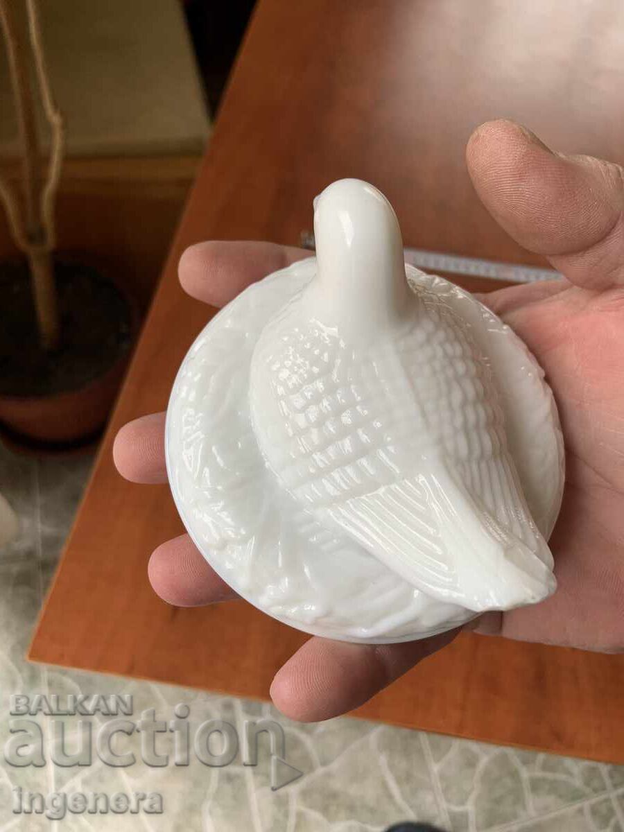 ZAHARNIȚĂ STICLĂ ALB-LAPTE RELIEF ORNAMENTE ARTĂ DE MARCĂ - 5