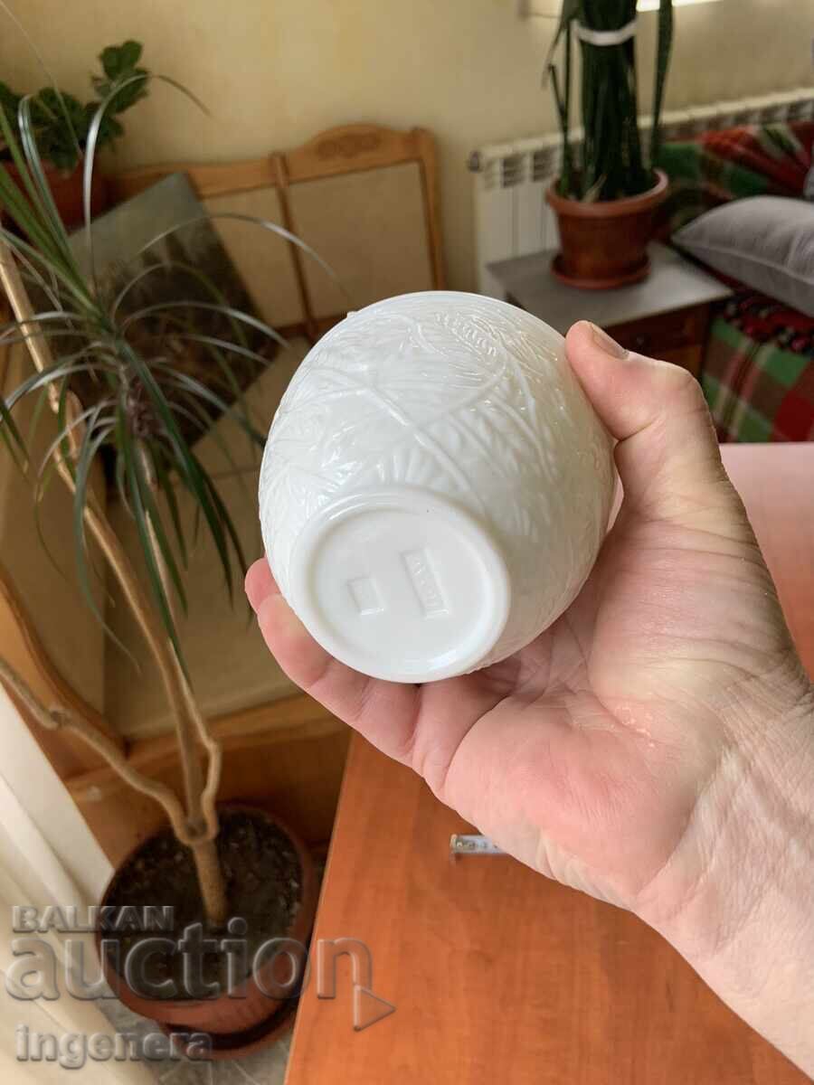 ZAHARNIȚĂ STICLĂ ALB-LAPTE RELIEF ORNAMENTE ARTĂ DE MARCĂ - 6