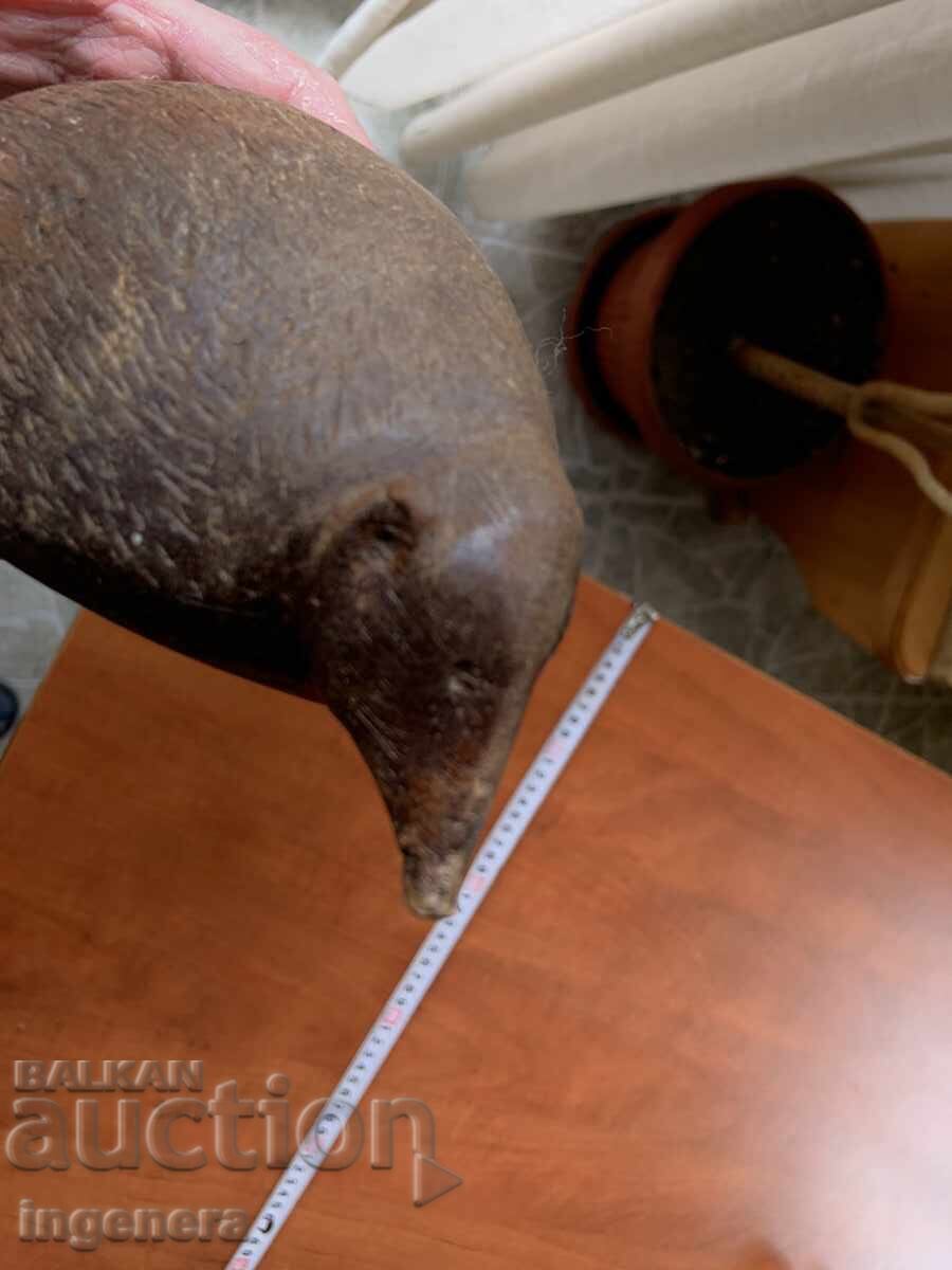 Auction  UNIQUE WOODEN FIGURE SCULPTURE HEDGEHOG MOLE