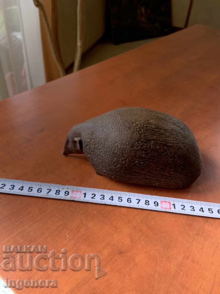 UNIQUE WOODEN FIGURE SCULPTURE HEDGEHOG MOLE - 5