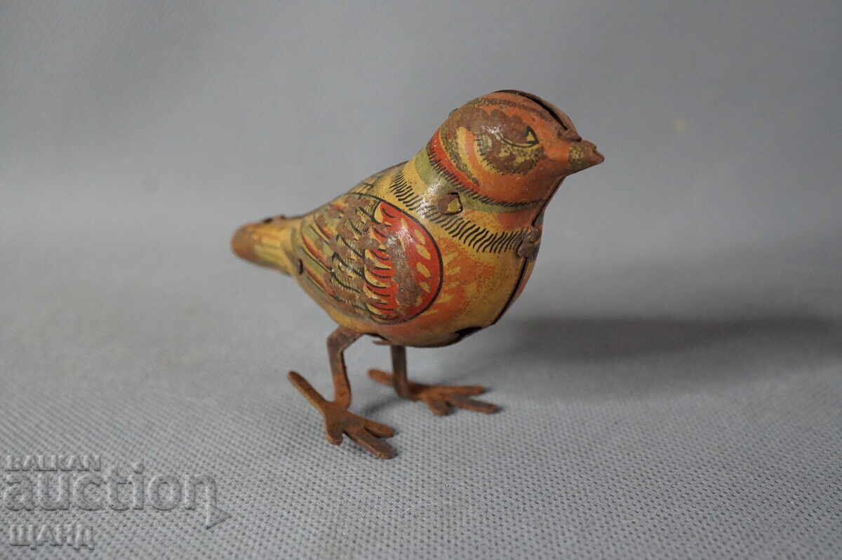 Auction  Old German Metal Mechanical Toy Figure Chicken Bird