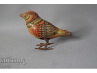 Old German Metal Mechanical Toy Figure Chicken Bird