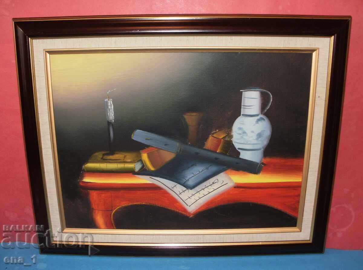 Natură moartă superbă pictată cu vopsele acrilice în ramă Natură moartă superbă pictată cu vopsele acrilice în ramă