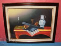 Magnificent Still Life Painted with Acrylic Paints in a Frame