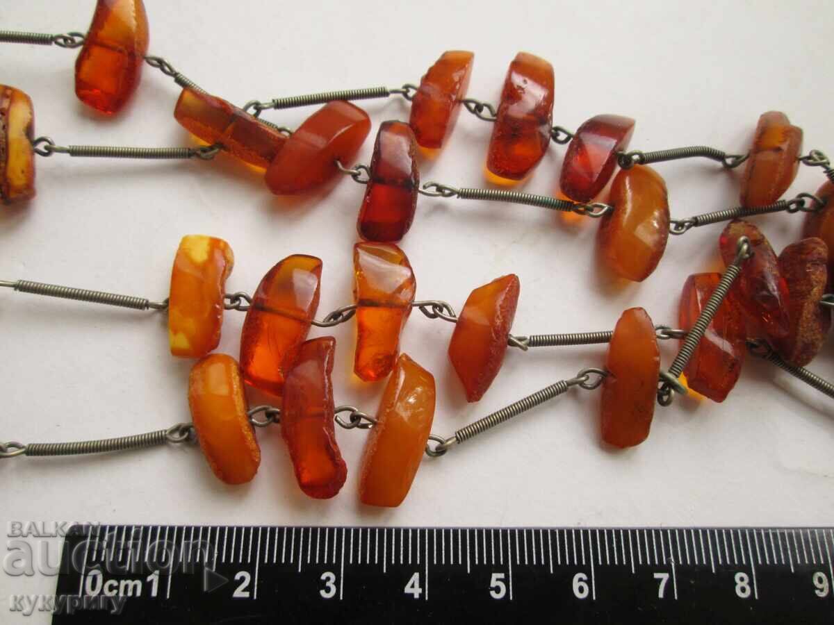 Colier vechi din chihlimbar natural, URSS - 5