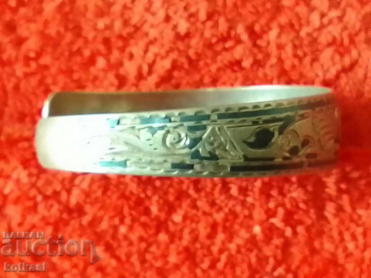 Brățară veche din argint niello, proba 875, marcată URSS - 5