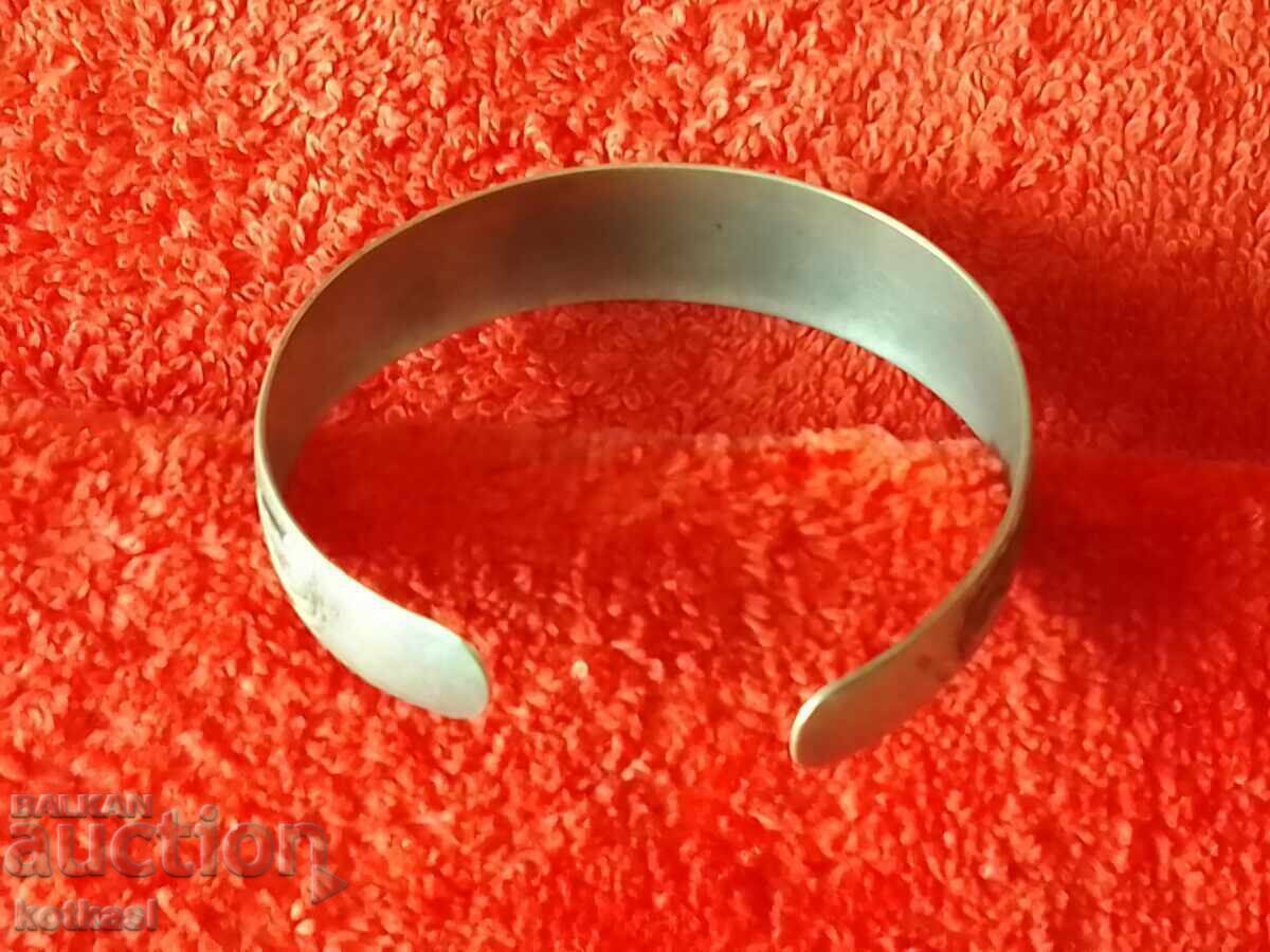 Brățară veche din argint niello, proba 875, marcată URSS - 6