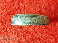 Old silver bracelet niello, 875 grade, marked USSR