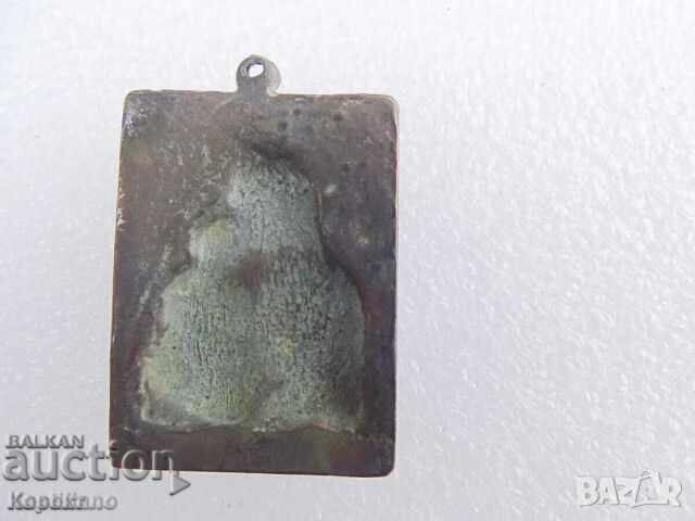 Small old bronze icon of the Holy Mother of God - 6