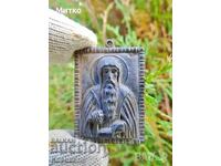 Малка стара бронзова икона на св. Йоан Рилски