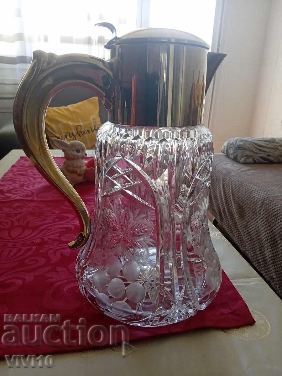 Старинна кана,кристал, бронз