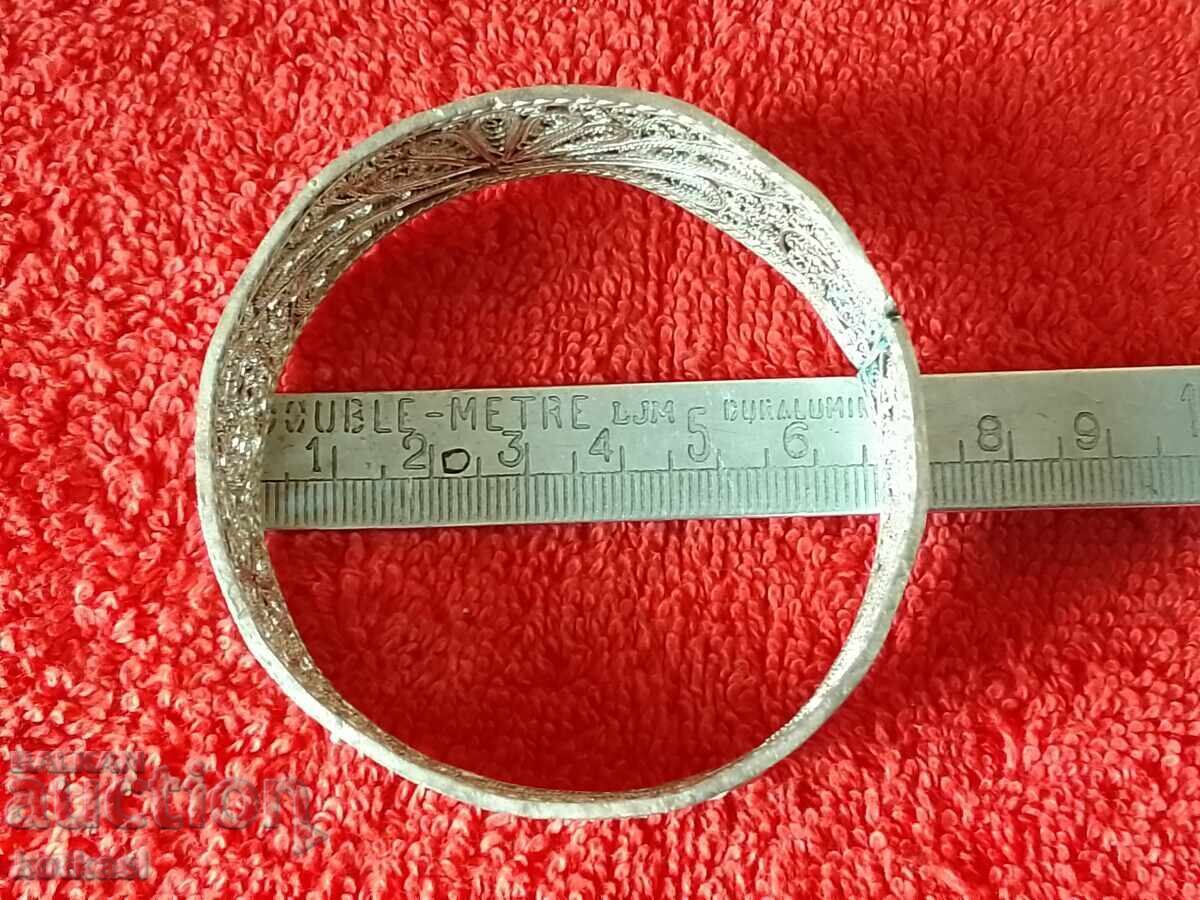 Old Silver Filigree Bracelet - 5