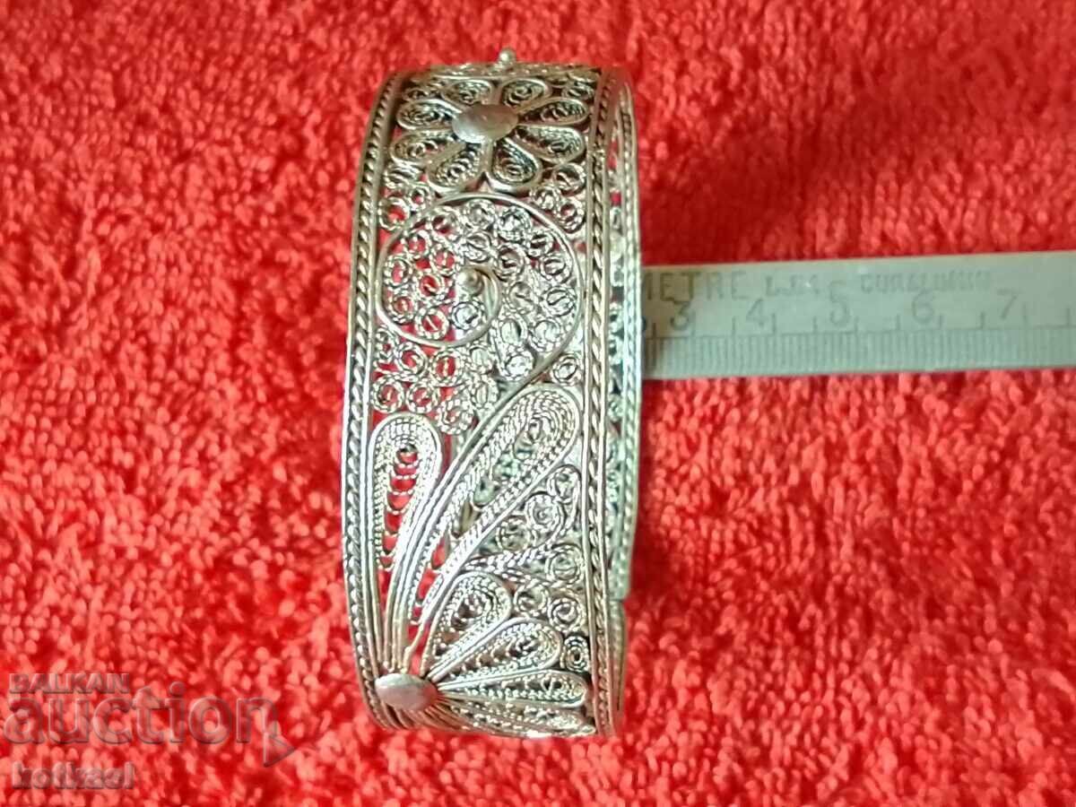 Old Silver Filigree Bracelet - 6